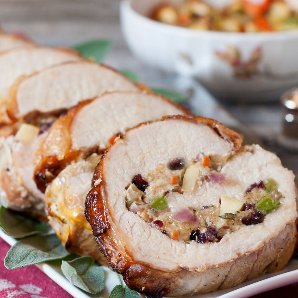 cranberry and apple stuffed pork loin recipe