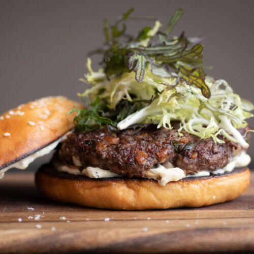 Asian Pork and Mushroom Burgers