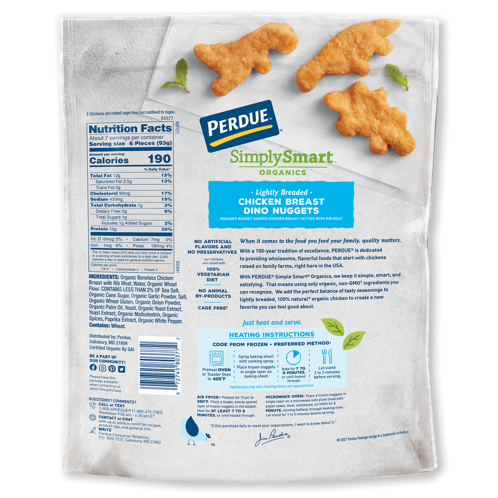 Perdue SimplySmart Organics Lightly Breaded Chicken Nuggets image number 1