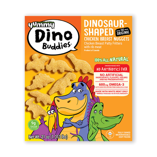 Yummy All Natural NAE Dinosaur-Shaped Chicken Breast Nuggets