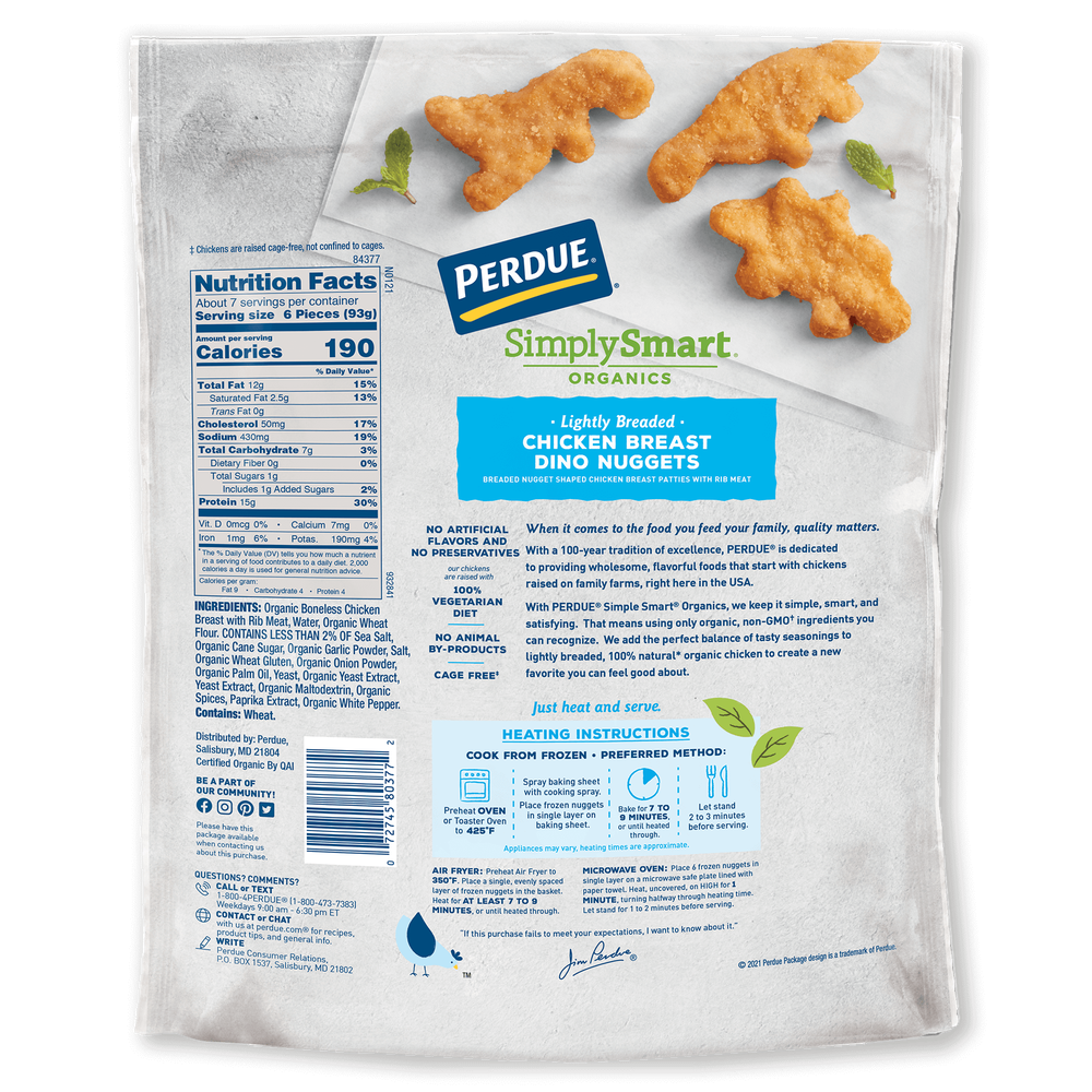 Organic Lightly Breaded Dino Chicken Nuggets image number 1