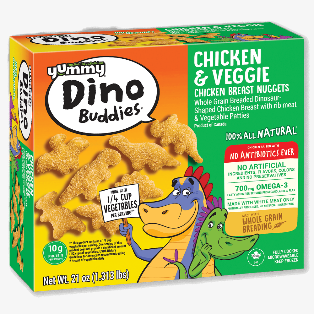 Yummy Dino Buddies All Natural Dinosaur-Shaped Chicken & Veggie Nuggets image number 1