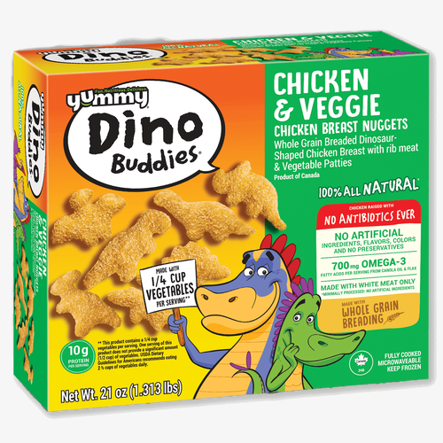 Yummy Dino Buddies All Natural Dinosaur-Shaped Chicken & Veggie Nuggets