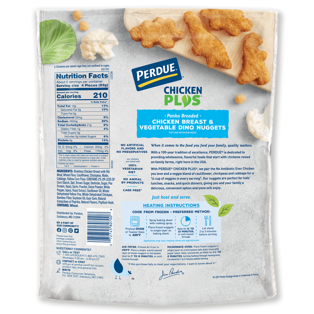 Perdue Chicken Plus Chicken Breast and Vegetable Dino Nuggets image number 1