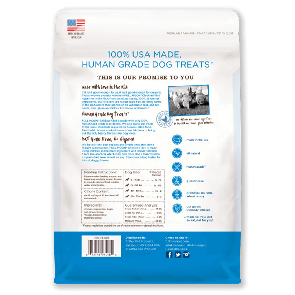 Full moon chicken fillet dog treats sales