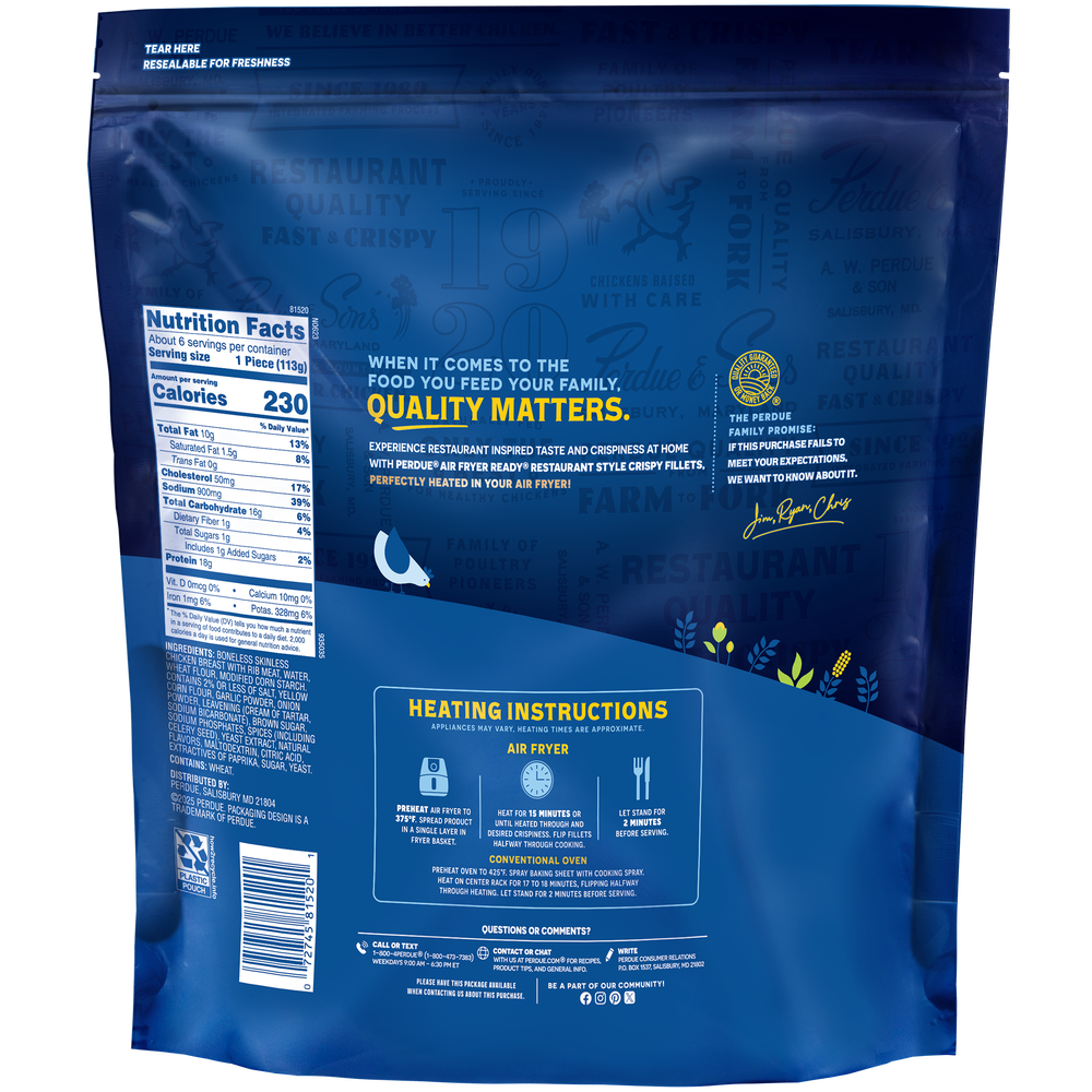 PERDUE AIR FRYER READY RESTAURANT STYLE CRISPY FILLETS image number 1