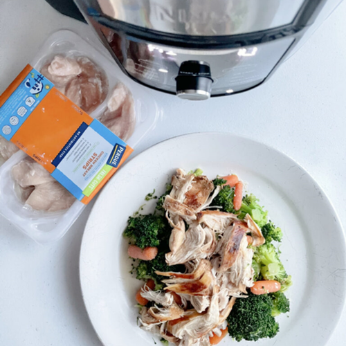 Honey Soy Chicken Breasts with Broccoli Florets and Carrots