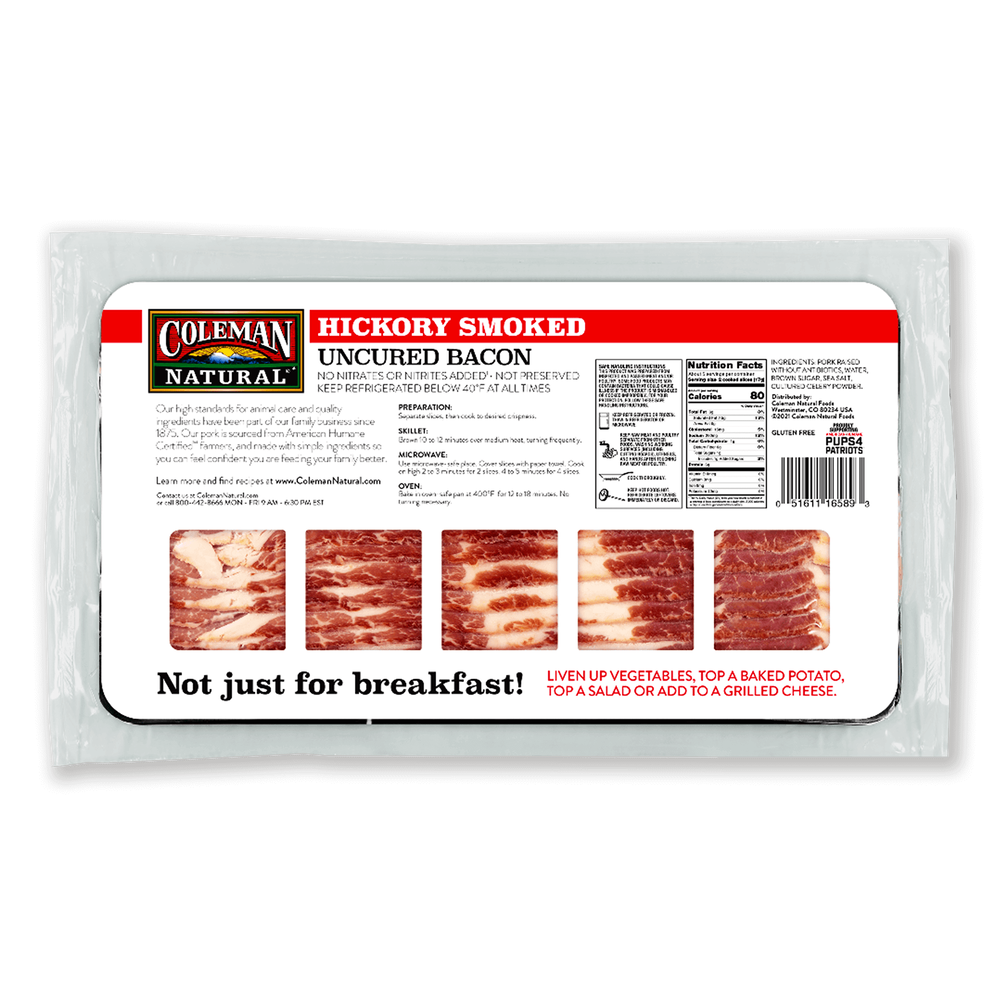 Coleman Natural Uncured Hickory Smoked Bacon image number 1