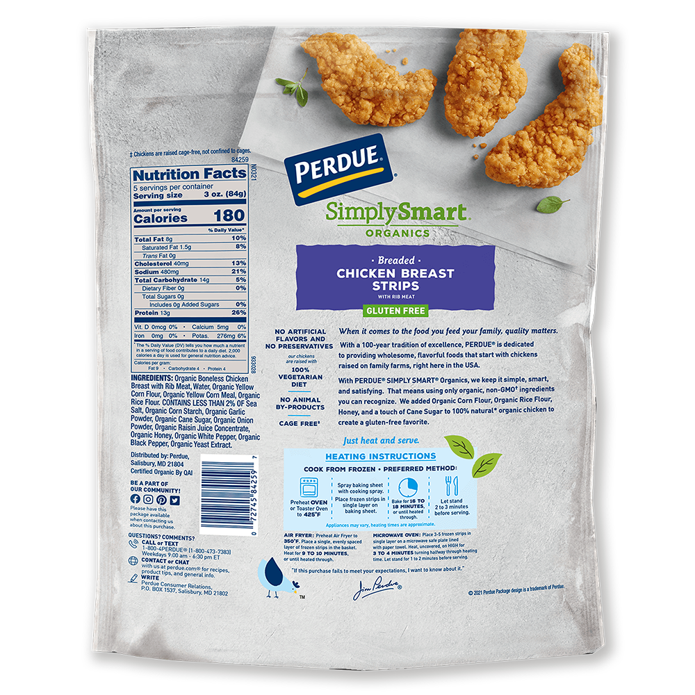Organic Gluten-Free Breaded Chicken Breast Strips image number 1