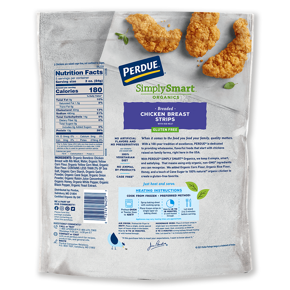 Perdue SimplySmart Organics Gluten Free Breaded Chicken Strips image number 1