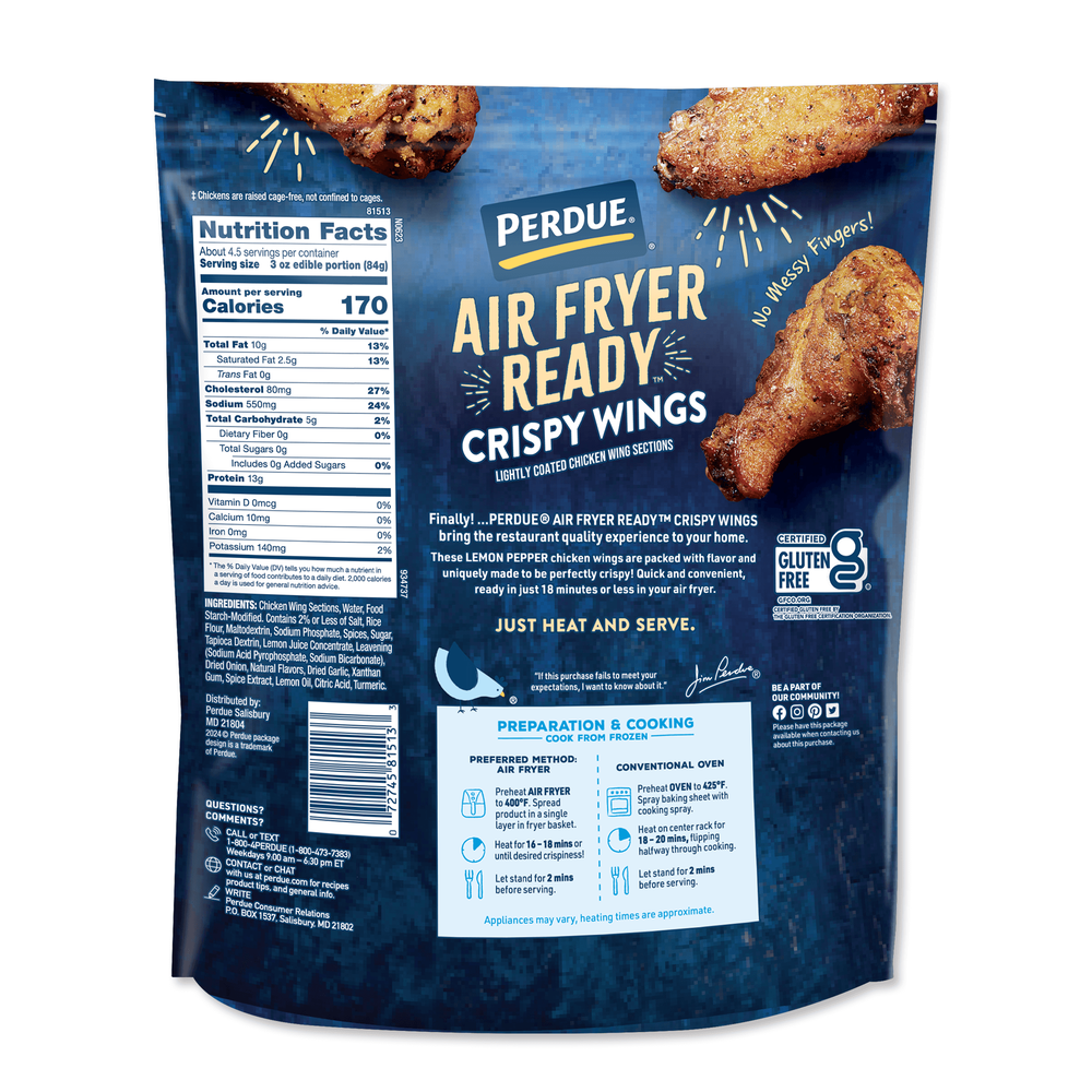 PERDUE® AIR FRYER READY™ LEMON-PEPPER CRISPY WINGS image number 1