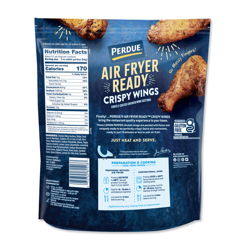 PERDUE® AIR FRYER READY™ LEMON-PEPPER CRISPY WINGS