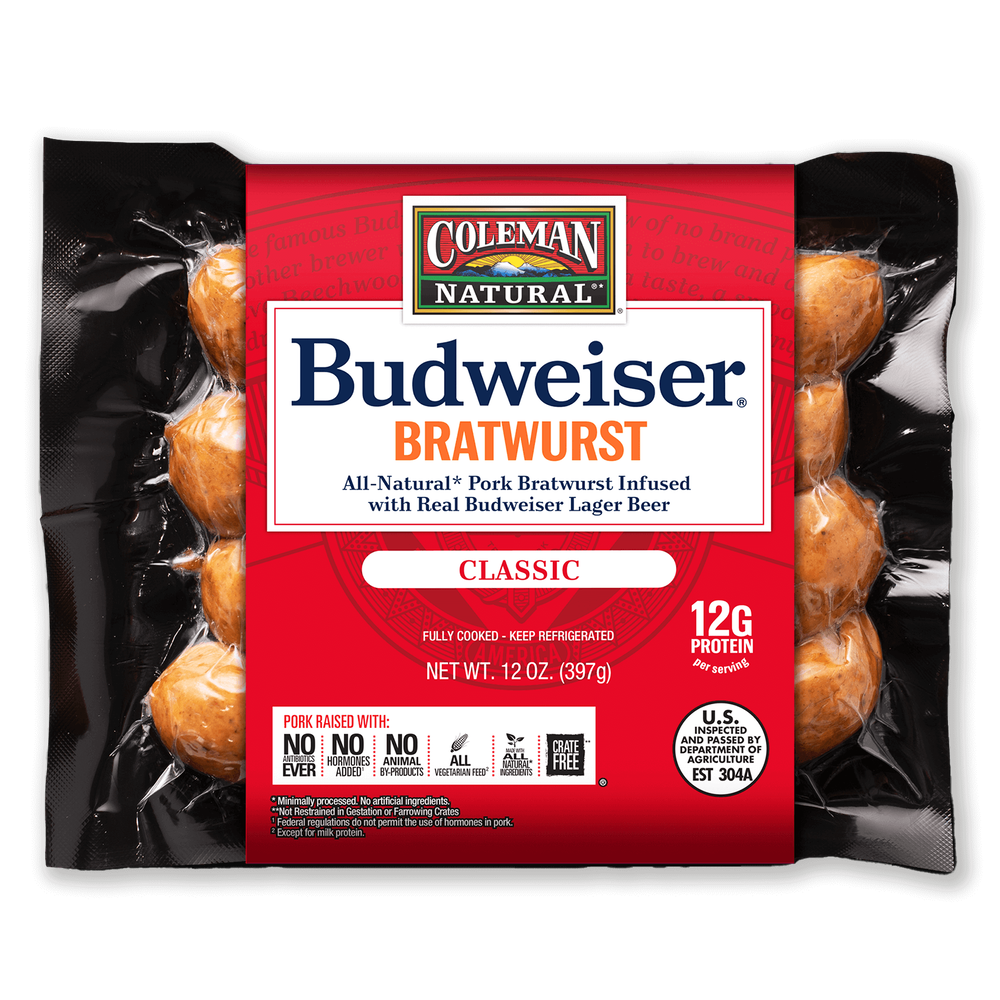 Budweiser® BBQ Beer Bratwurst by Coleman Natural Foods image number 0