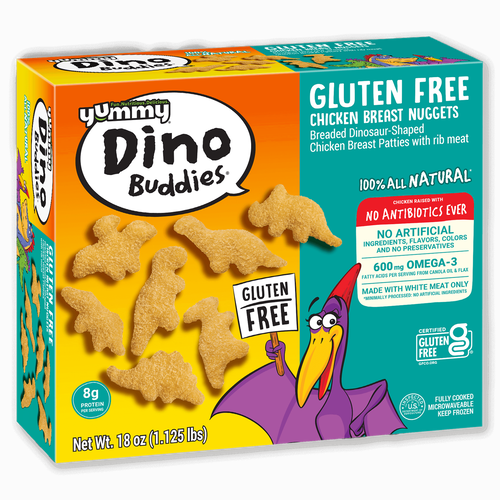 Yummy Dino Buddies Gluten-Free Dinosaur-Shaped Breast Nuggets
