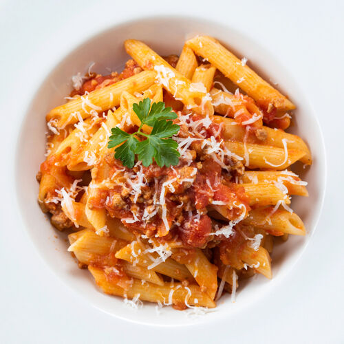 Traditional Penne Bolognese