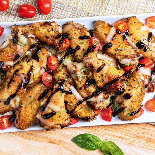 Loaded Caprese Chicken Wings