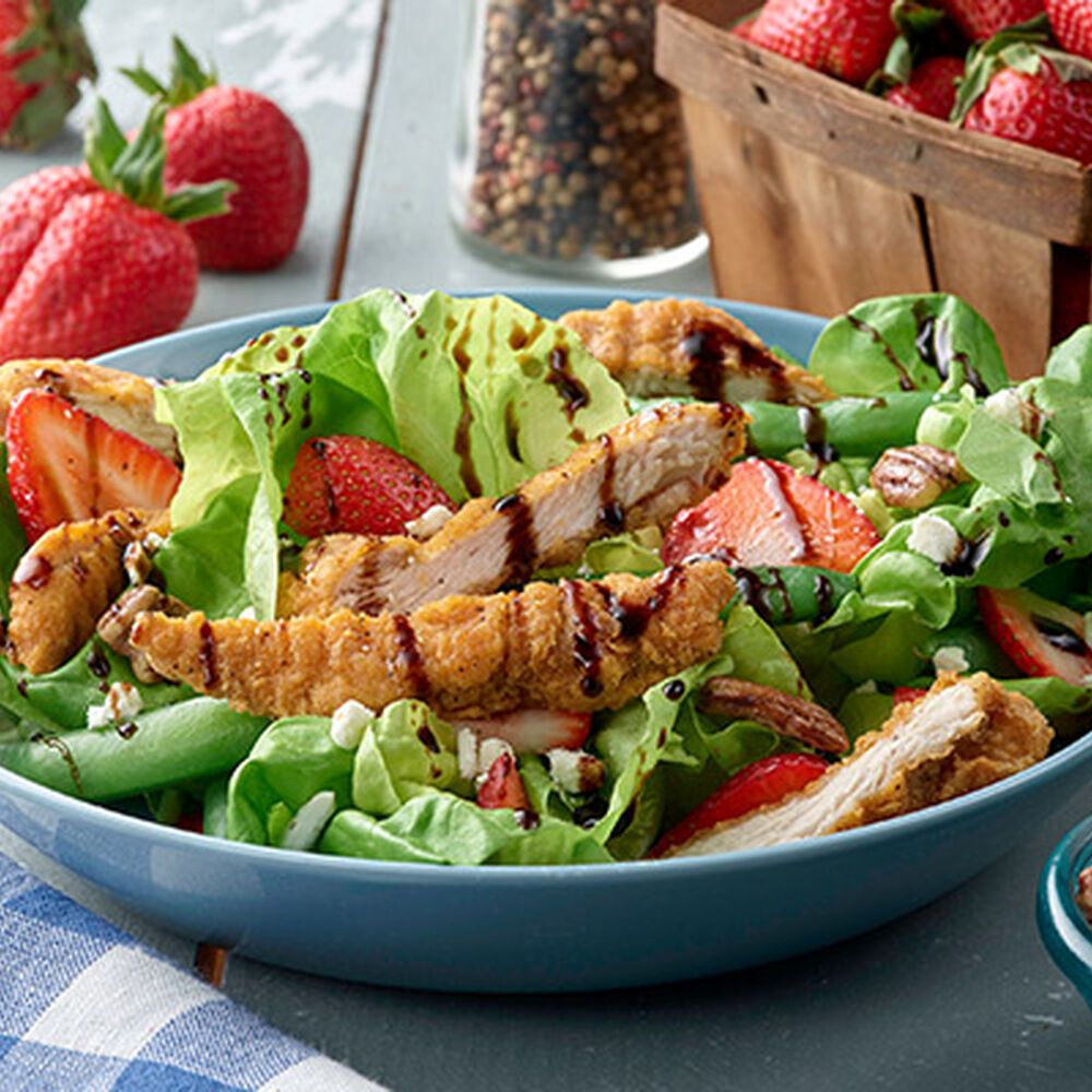 Bibb Lettuce Salad with Chicken Strips and Strawberries image number 0
