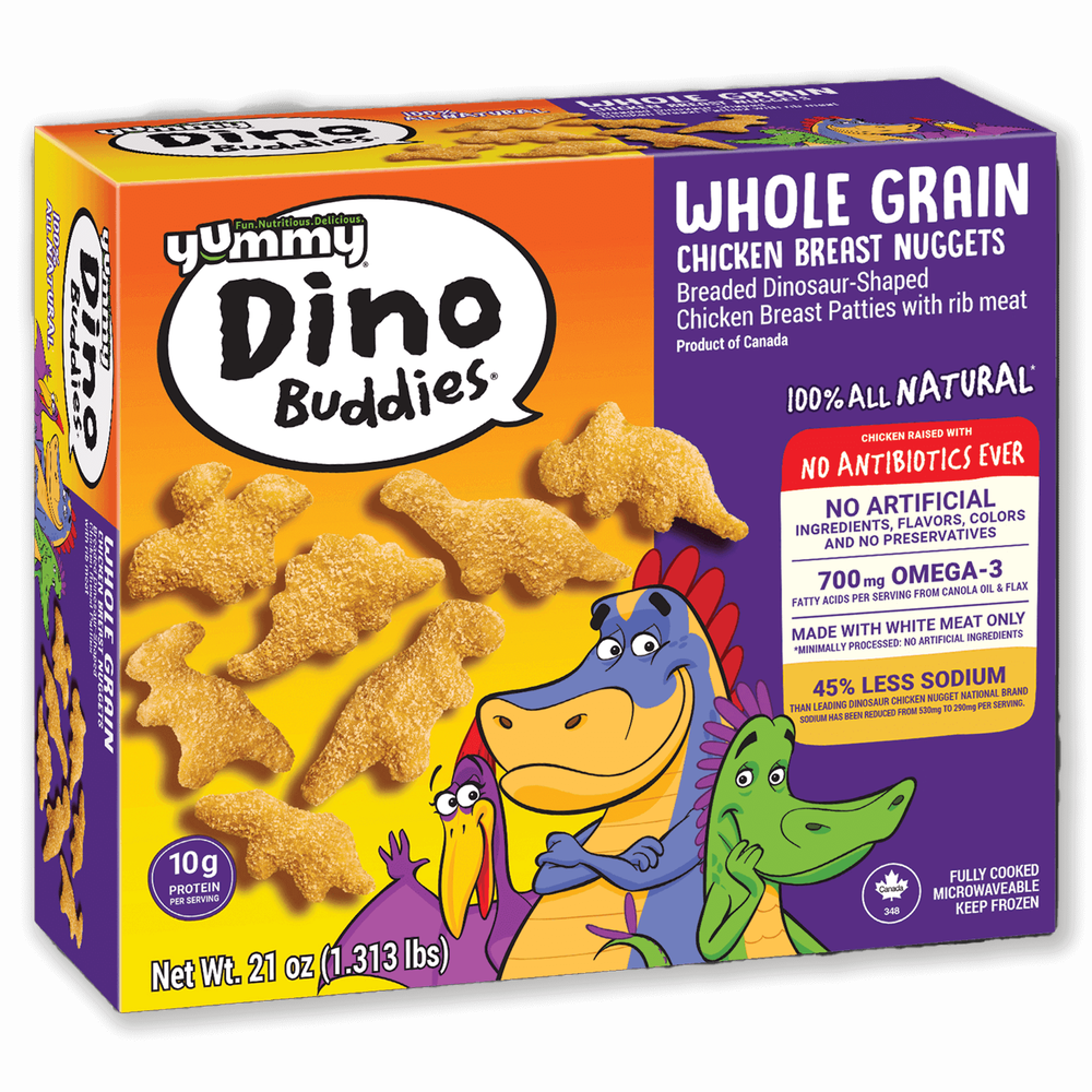 Yummy Dino Buddies Whole Grain Dinosaur-Shaped Chicken Breast Nuggets image number 2