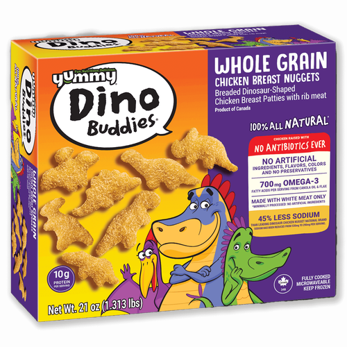 Yummy Dino Buddies Whole Grain Dinosaur-Shaped Chicken Breast Nuggets