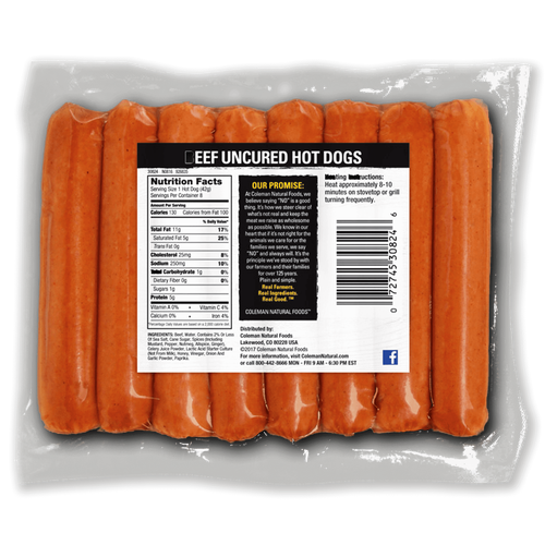 Uncured Beef Hot Dogs