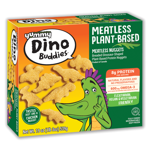 Yummy Meatless Plant-Based Dinosaur-Shaped Nuggets