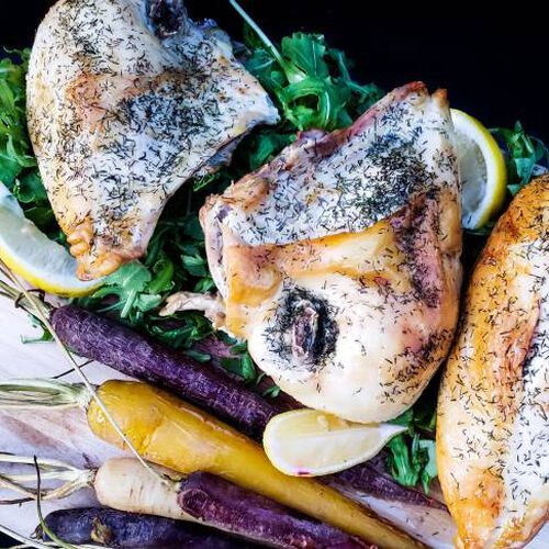 Dill Chicken Breasts With Rainbow Carrots