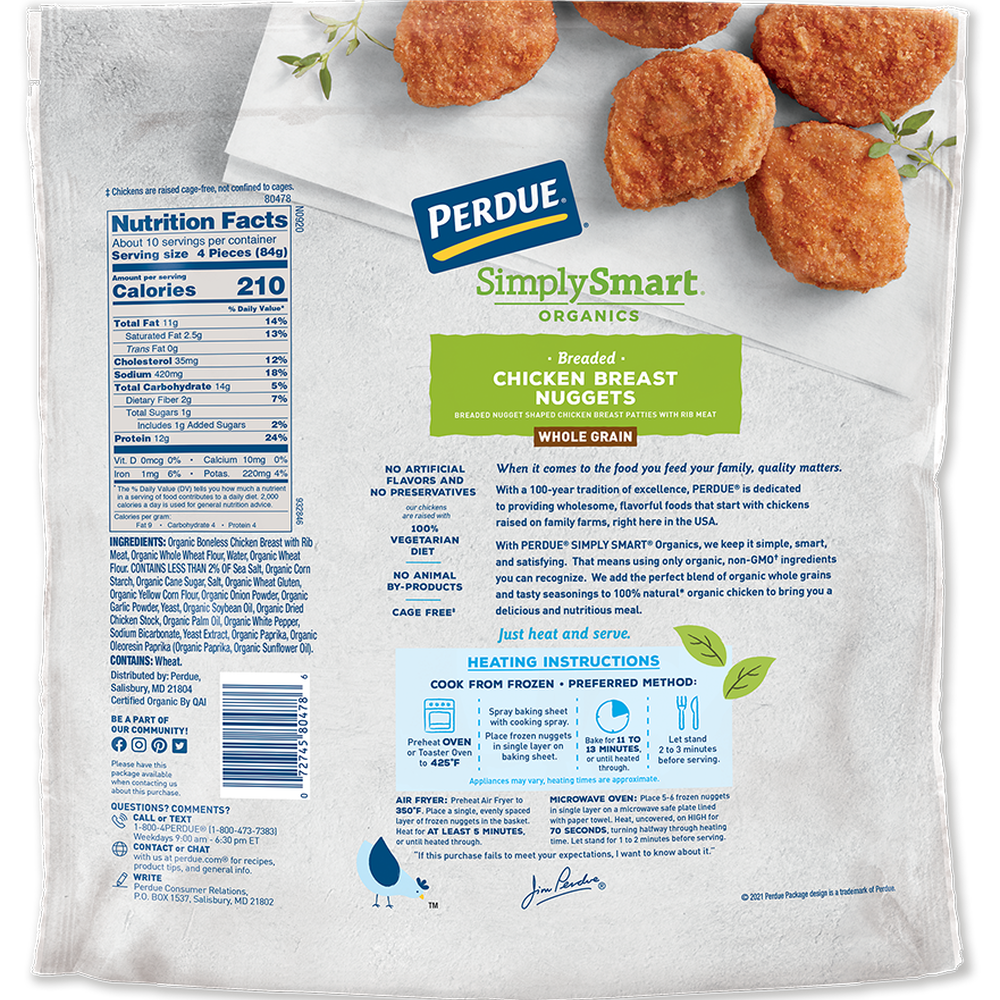 Perdue SimplySmart Organics Whole Grain Chicken Breast Nuggets image number 1