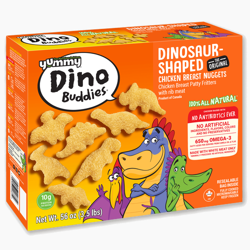 Yummy All Natural NAE Dinosaur-Shaped Chicken Breast Nuggets
