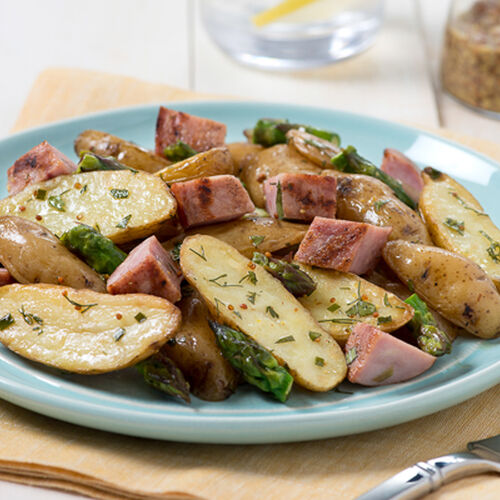 Warm German Potato Salad with Grilled Kielbasa