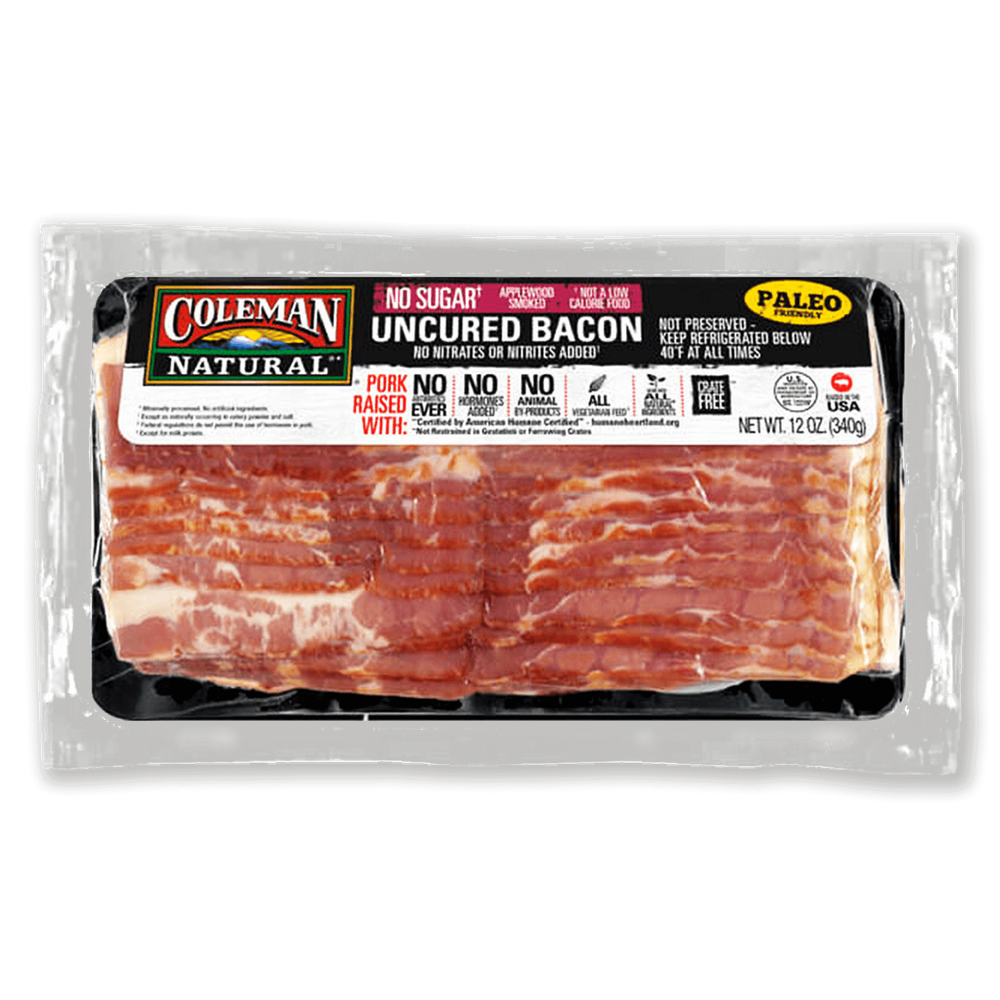Coleman Natural No-Sugar Applewood-Smoked Bacon image number 1