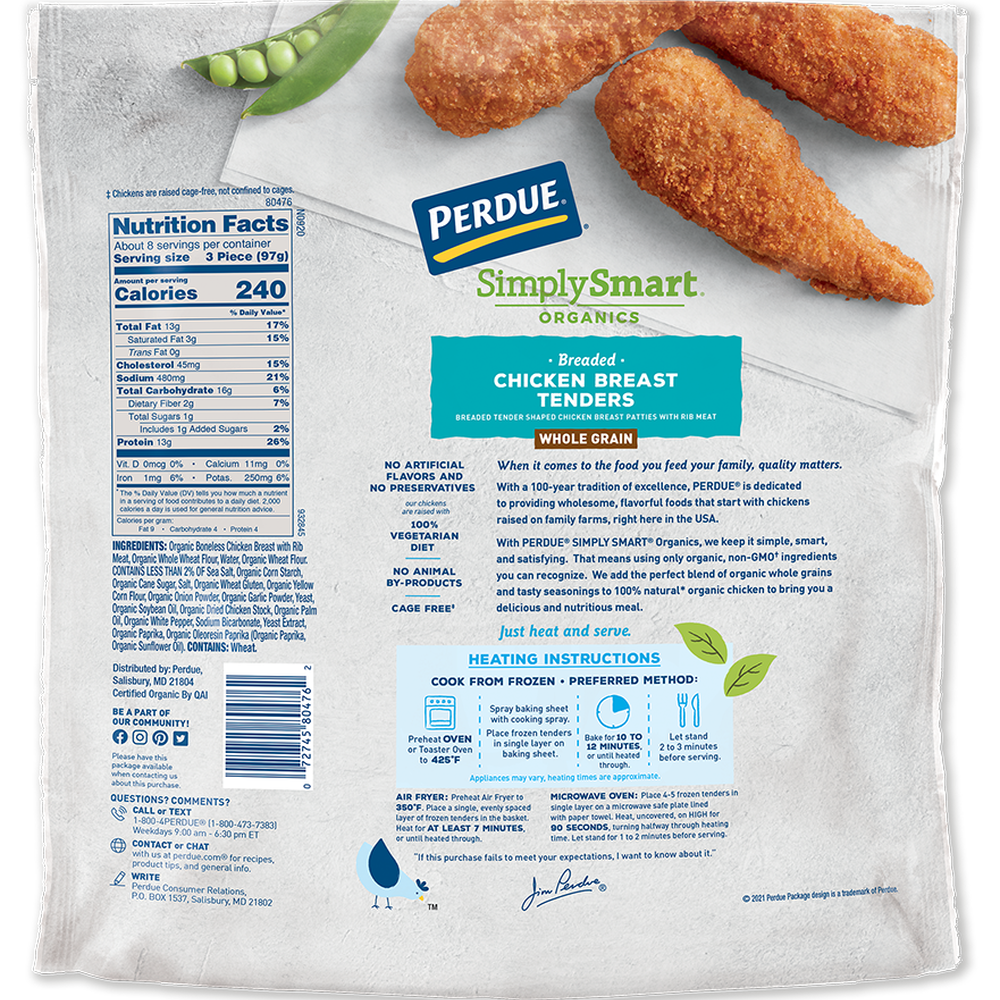 Perdue SimplySmart Organics Whole Grain Chicken Breast Tenders image number 1