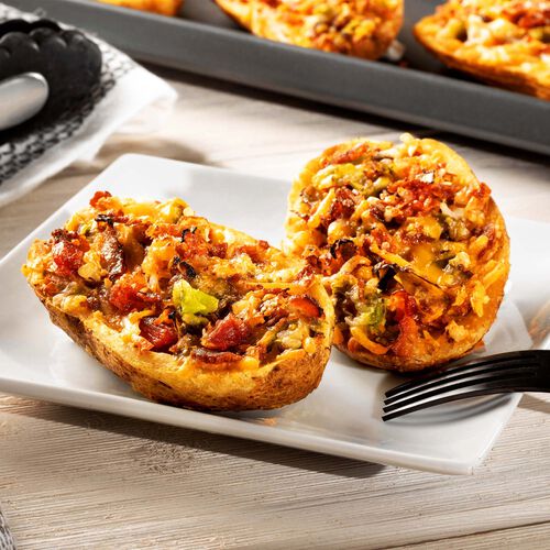 Hatch Green Chile and Uncured Bacon Potato Skins