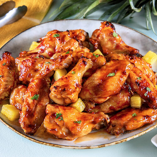 Grilled Chicken Wings with Citrus Polynesian BBQ Glaze 