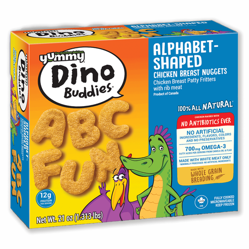 Yummy Dino Buddies Alphabet-Shaped Chicken Breast Nuggets