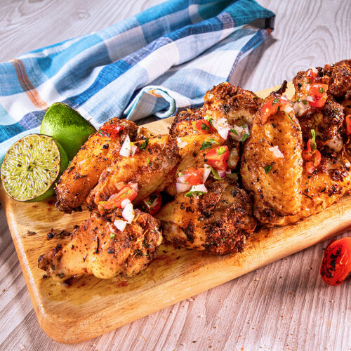 Grilled Chicken Wings with Salsa Rub