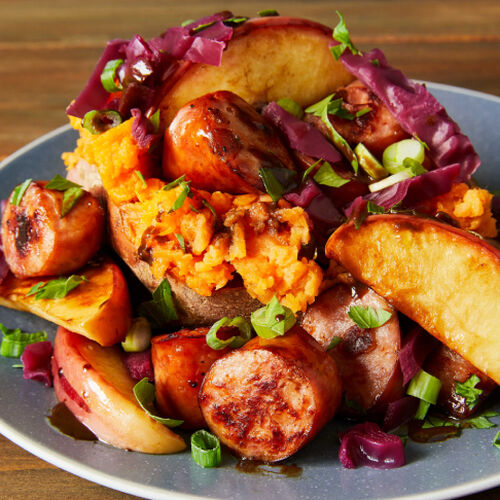 Harvesttime Apple, Sweet Potato and Sausage Supper