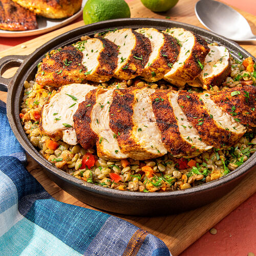 Berbere Chicken Breasts with Lentils