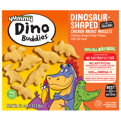 Yummy All Natural NAE Dinosaur-Shaped Chicken Breast Nuggets