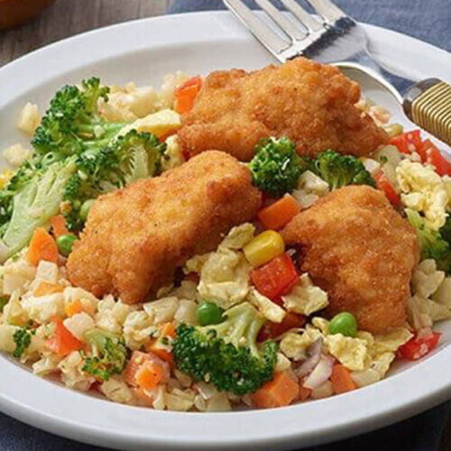 Asian-Style Chicken and Cauliflower-Veggie Rice