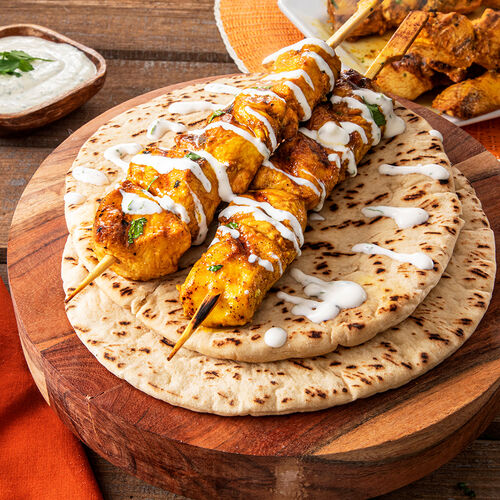 Grilled Tandoori Chicken Skewers with Cilantro Lime Cream