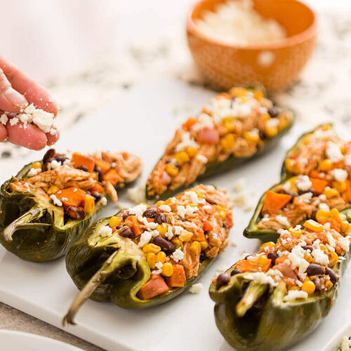 Halloween Stuffed Poblano Peppers