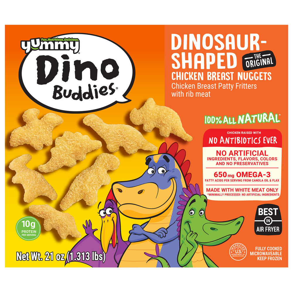 Yummy All Natural NAE Dinosaur-Shaped Chicken Breast Nuggets image number 0