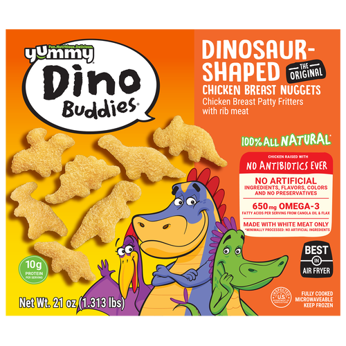 Yummy All Natural NAE Dinosaur-Shaped Chicken Breast Nuggets