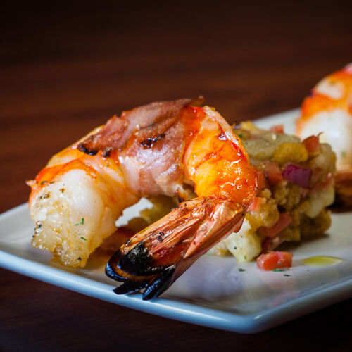 Sweet Maple-Glazed Bacon-Wrapped Shrimp