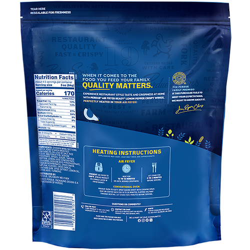 PERDUE&reg; AIR FRYER READY&trade; LEMON-PEPPER CRISPY WINGS