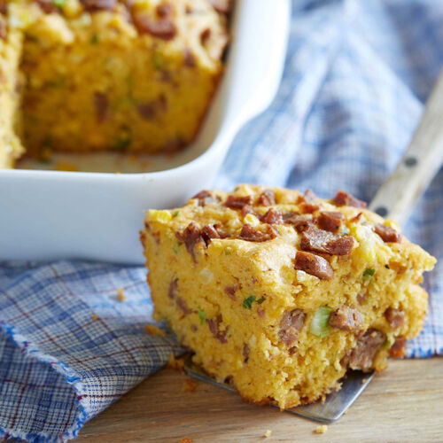 Spicy Smoked Sausage Cornbread