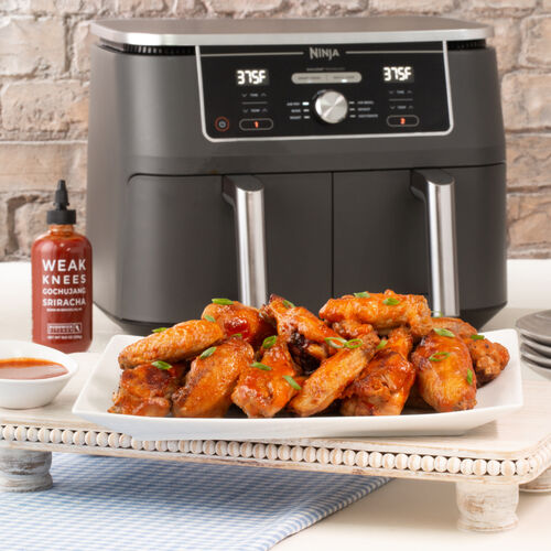 Korean Double-Fried Chicken Wings with Gochujang Sriracha