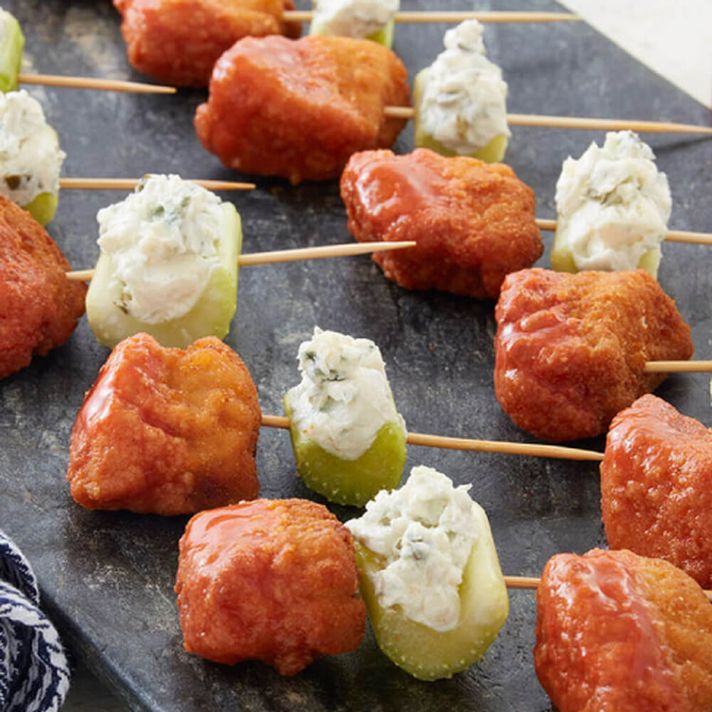 best chicken wing recipes - boneless hot wings with blue cheese recipe