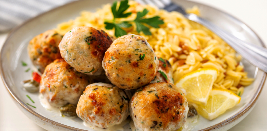 Valentines dinner ideas - Greek chicken meatballs
