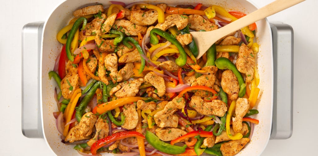 tasty chicken recipes - sheet pan chicken fajitas